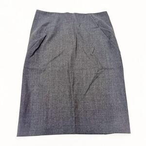 Theory Dark Grey Professional Wool Pencil Skirt Size 6
